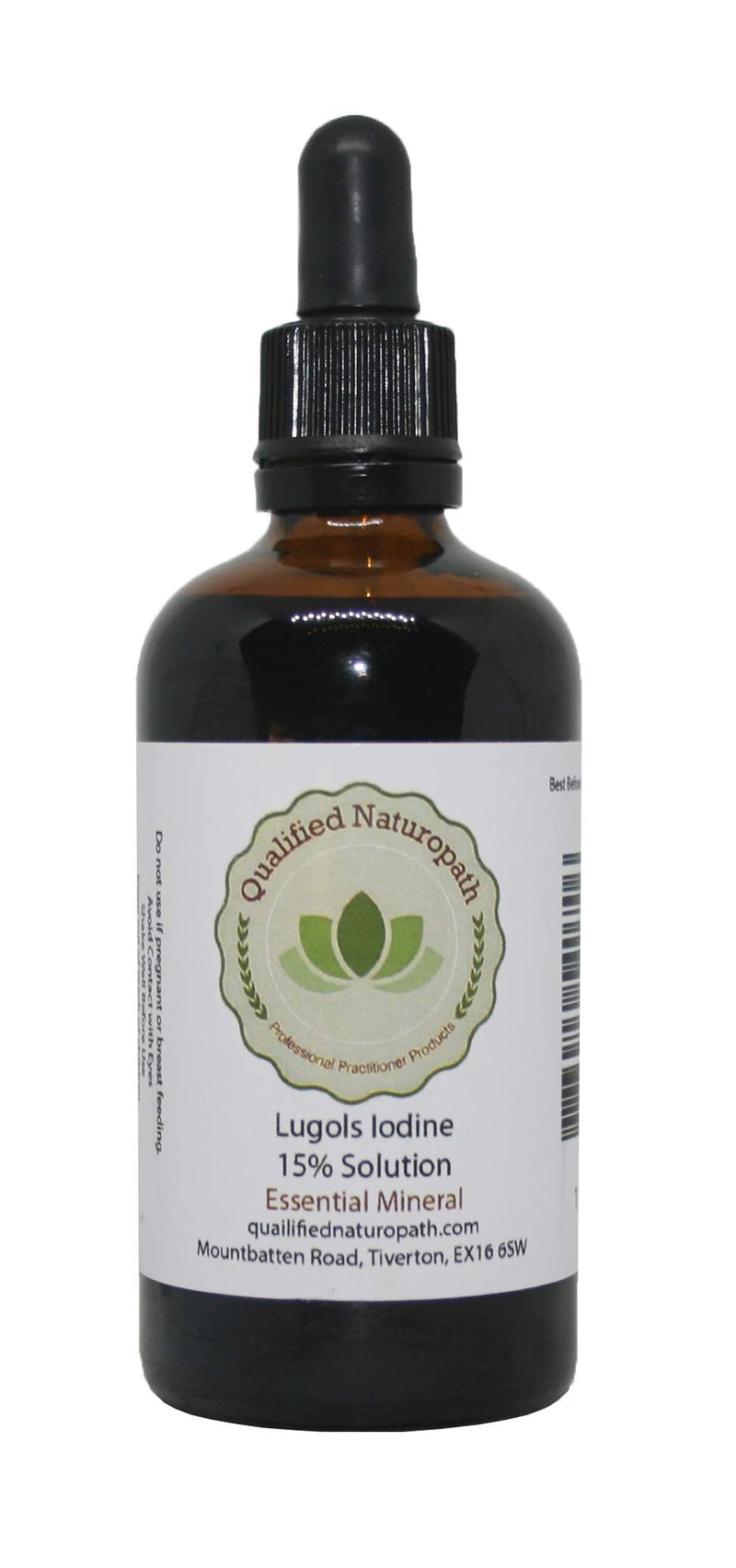 Lugols Iodine Solution 15% - 100ml - with Glass Pipette