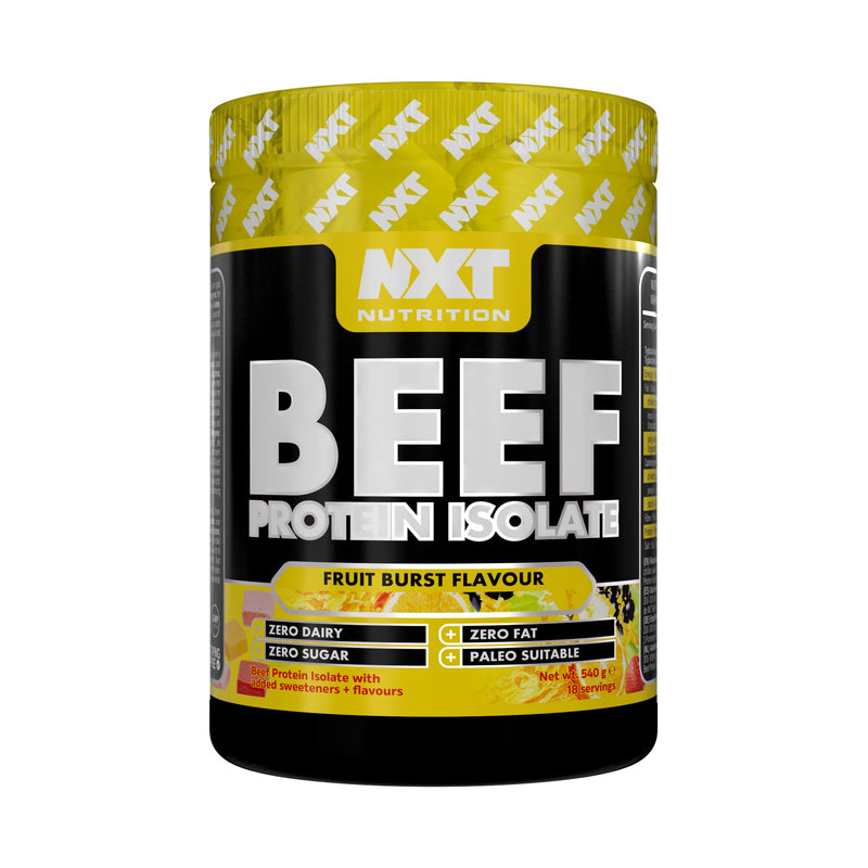 NXT Beef Protein Isolate 540g - High Protein Powder in Natural Amino Acids - Paleo, Keto Friendly - Dairy and Gluten Free | 540g (Fruit Burst)