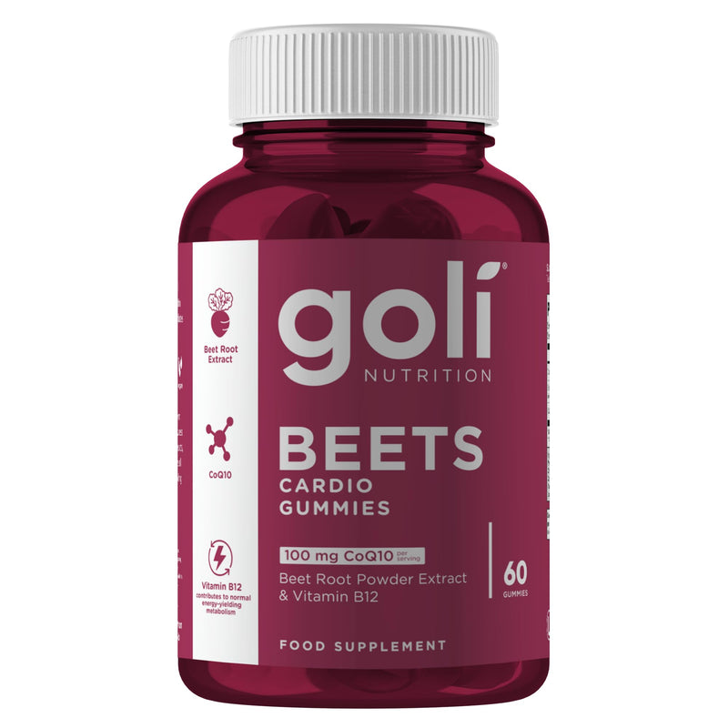 Goli Beets Cardio Gummies | 100mg CoQ10 & Beet Root Extract | Heart Health & Antioxidant | Gluten-Free, Vegan, Non-GMO & Gelatin-Free | Nature's Great Superfood | 60 Gummies 60 count (Pack of 1)