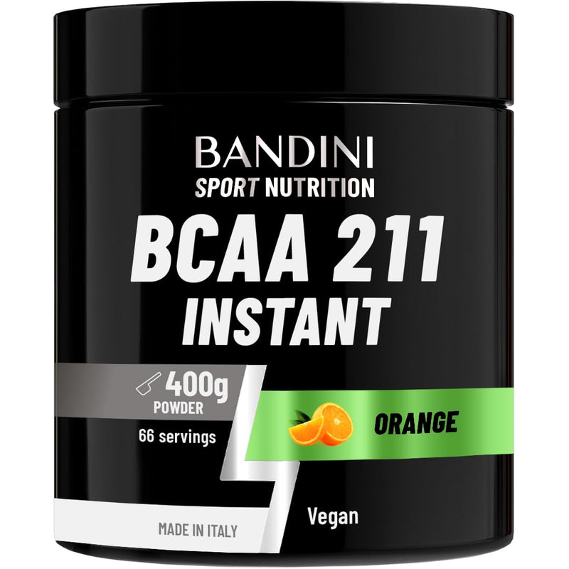 Bandini® BCAA 211 Powder 400g - 66 Servings - Branched Chain Amino Acids BCAAs 2:1:1 Supplement - Pre & Intra Workout, Recovery Energy Drink with L Leucine, L Isoleucine, L Valine - 100% Vegan, Orange 400g (pack of 1)