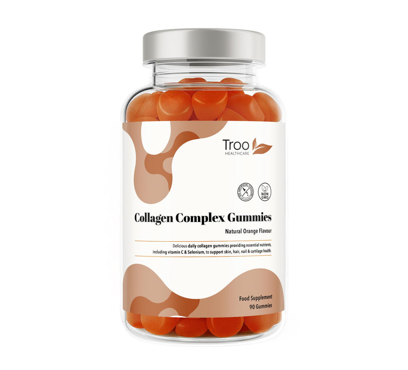 Troo Health Care Collagen Complex - 90 Natural Orange Gummies - One Per Day Hydrolysed Collagen with Biotin, Vitamin C & Selenium - Three Months Supply – Healthy Skin & Hair for Men & Women 90 count (Pack of 1)