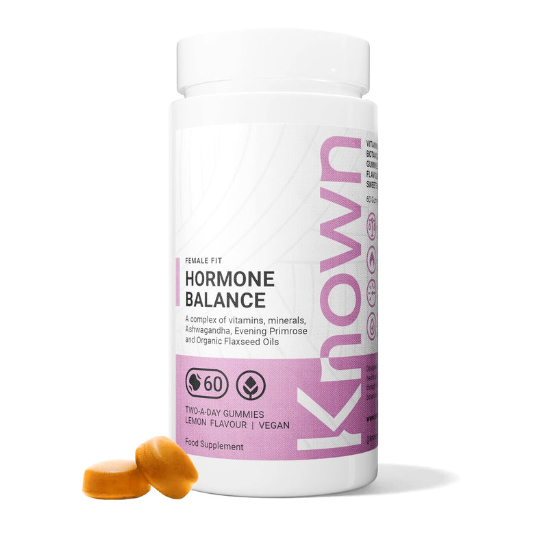 Known Hormone Balance Women’s Multivitamin Gummies – Lemon – Vitamin B6, D & C, Ashwagandha, Evening Primrose Oil – Energy, Mood & Skin Support – Vegan Gummy Supplement – For Women – 1 Month Supply Bottle