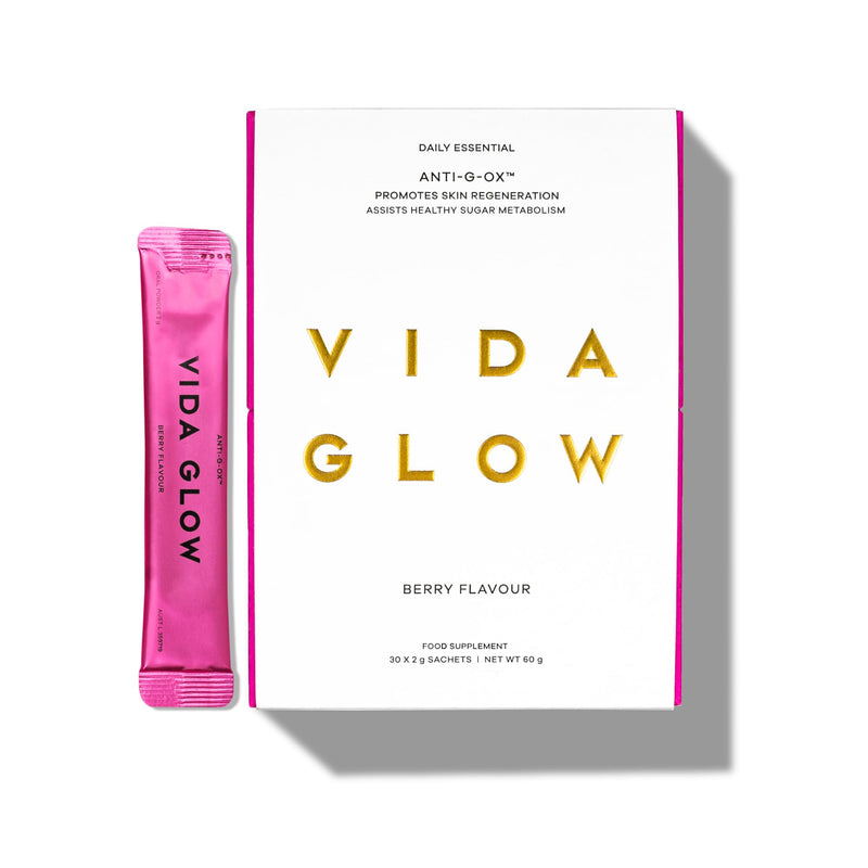 Vida Glow - Natural Anti-G-Ox Daily Essential Antioxidant Supplement Sachets | Promotes Skin Regeneration + Healthy Metabolism (Berry, 30 Sachets)