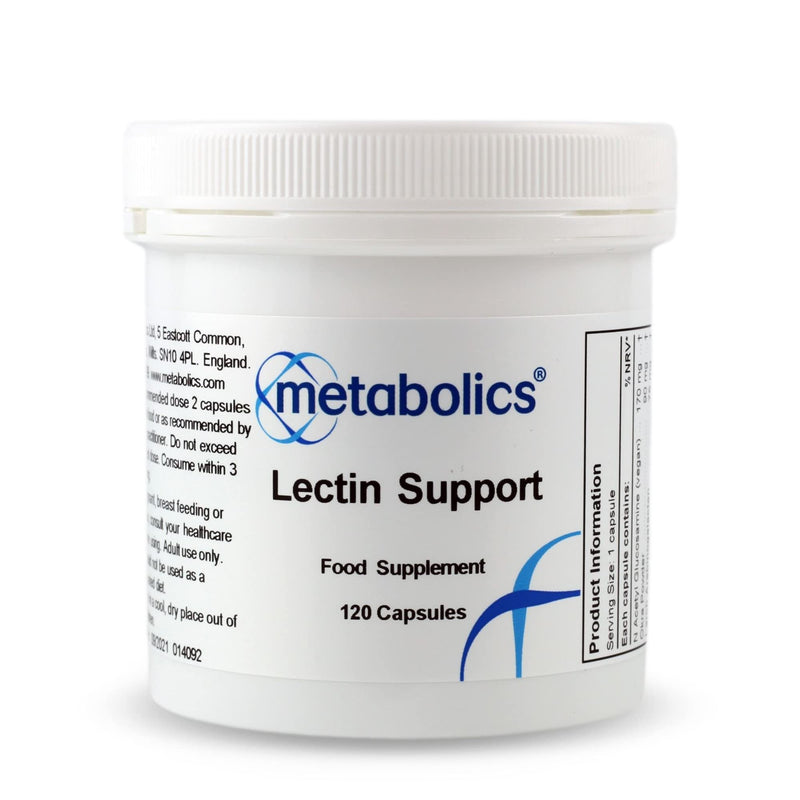 Lectin Support – 120 Vegan Capsules | Advanced Digestive Aid with N-Acetyl Glucosamine, Bladderwrack & D-Mannose | Supports Gut Health & Reduces Food Sensitivities | UK Made | Metabolics