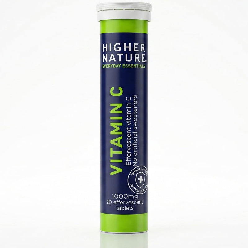 Higher Nature - Fizzy C - Vitamin C Effervescent Tablets - Immune System Support - Vitamin C 1000mg - Vegan - 20 Tablets x 3 (Pack of 3) 20 count (Pack of 3)