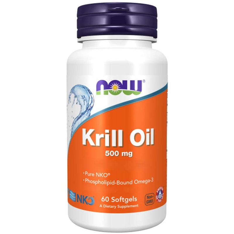 Now Foods Krill Oil, 1000mg, with EPA, DHA and Astaxanthin, high dose, 60 Softgels, Laboratory Tested, Soy Free, Gluten Free, Non-GMO