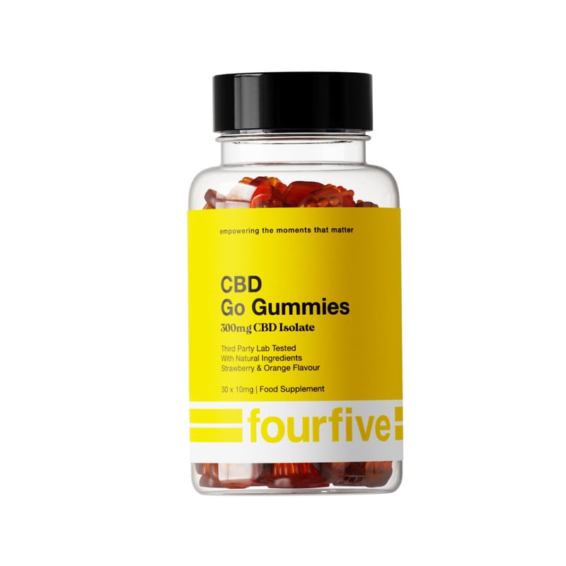 fourfive CBD Gummies - 300mg Strength for Sports Performance, Mental Wellbeing & Improved Sleep, Natural & Vegetarian Friendly 30 count (Pack of 1)