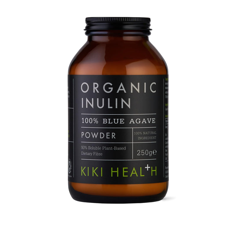 KIKI Health Organic Inulin Powder | Digestive Wellness Prebiotic Dietary Supplement for Gut Health and Regularity | 93% Plant-Based Soluble Fibre for Digestive Comfort | Wheat and Gluten-Free - 250g