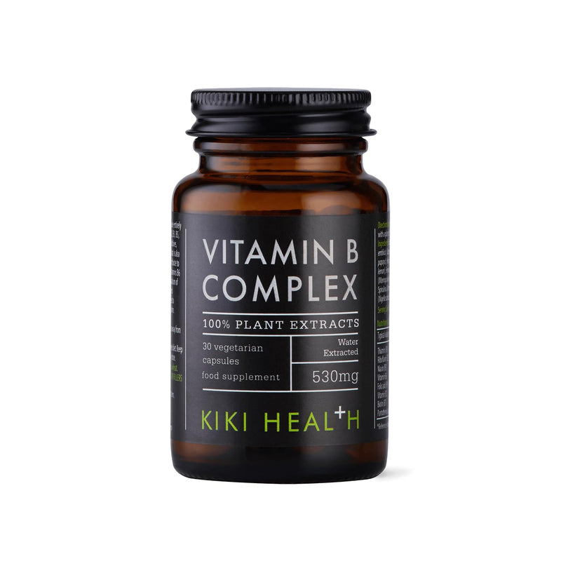 KIKI Health Plant-Based Vitamin B Complex Including B1, B2, B3, B5, B6, B7, B9, and B12 | Essential Vegan-Friendly B Vitamins for Optimal Health and Energy Support | 30 Vegi Capsules Water Extracted