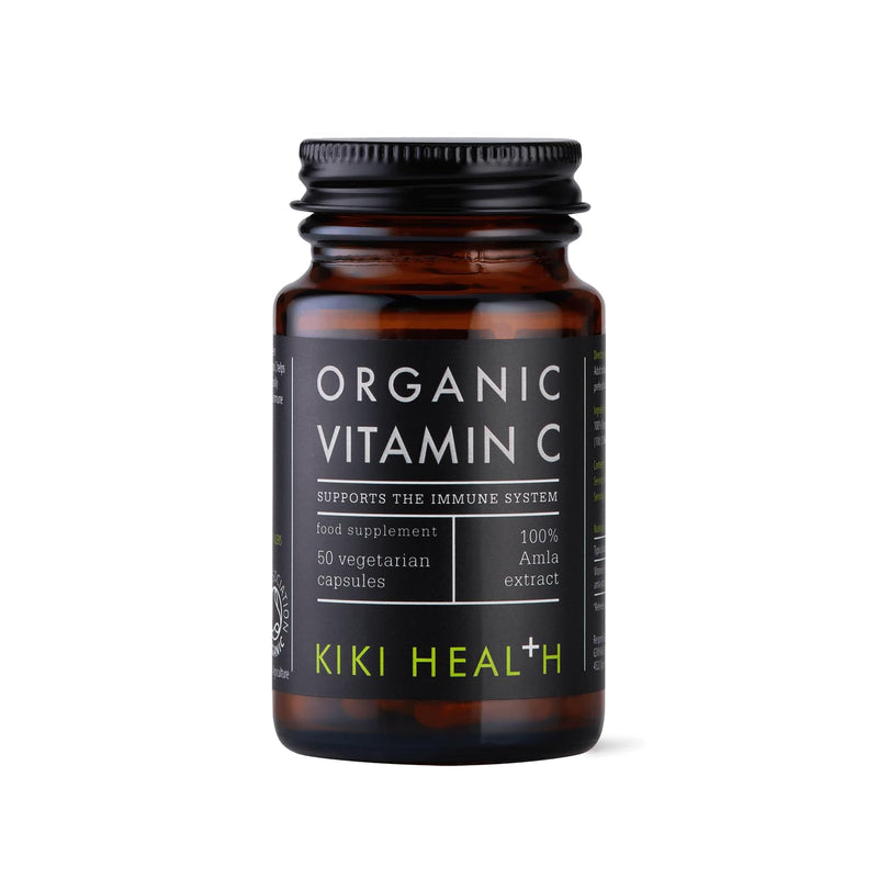 KIKI Health Organic Plant-Based Vitamin C Supplement - Vegan-Friendly Formula with Essential Nutrients for Immune Support - Vitamin C Capsules Promotes Skin Health & Collagen Production - 50 Vegicaps