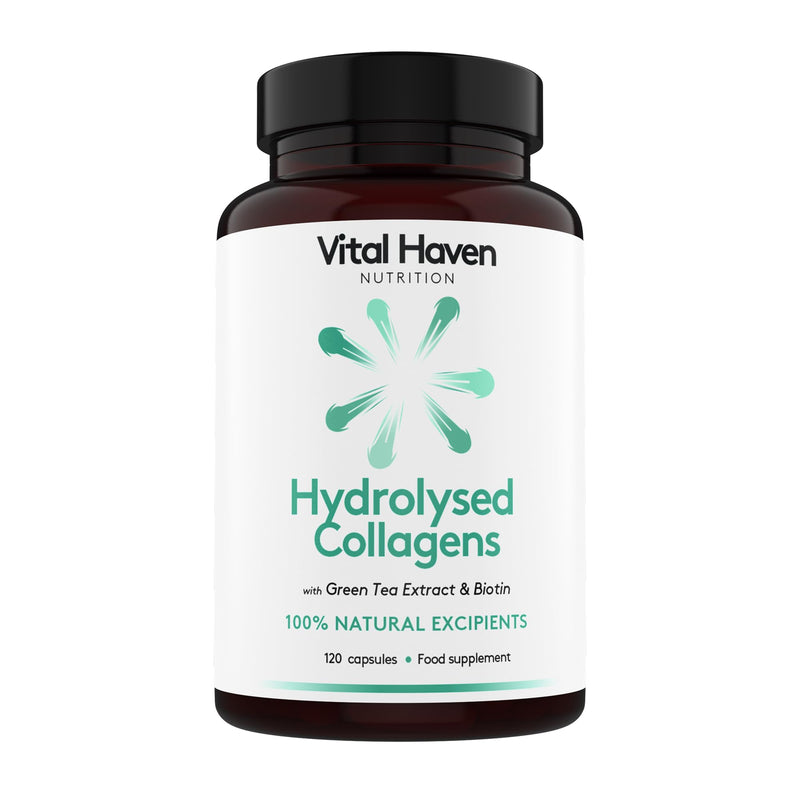 Beauty Supplement - Hydrolyzed Marine and Bovine Collagen (Type I and III) + Green Tea + Biotin - UK Made