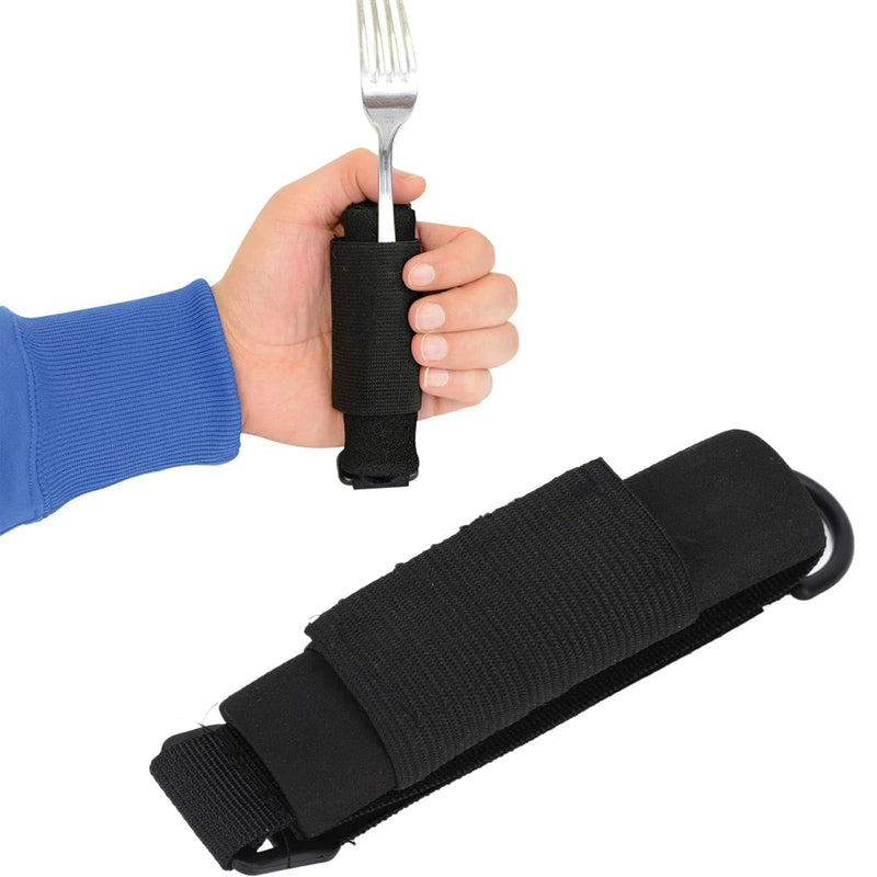 Elastic Utensil Holder Strap, Cuff Grip Aid for Elderly & Disabled – Eating Assistance Cutlery Writing Tool Strap