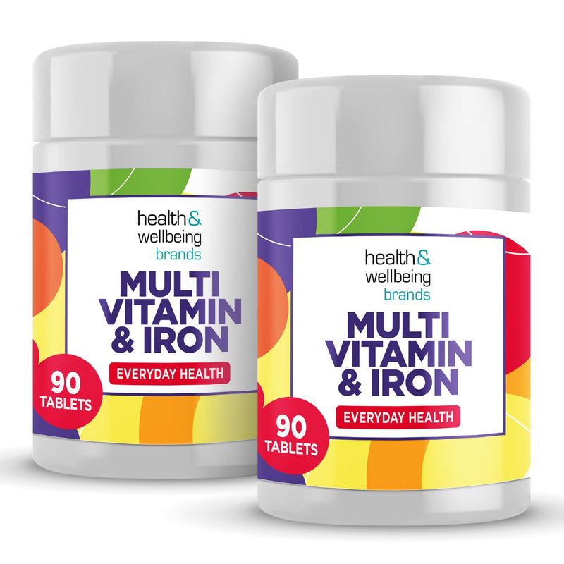 Multivitamin & Iron (180) 2 x 90 Easy to Swallow Tablets (180) with Vitamins A,B,D,C,E and Minerals, One a Day, Support for Immune System,