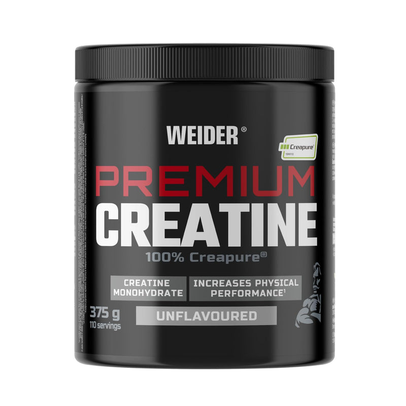 Weider Premium Creatine (375g) UnFlavoured. 100% Pure Creatine Monohydrate Creapure, No Sugar, no additives, Vegan, Increases Physical Performance (110 Servings)