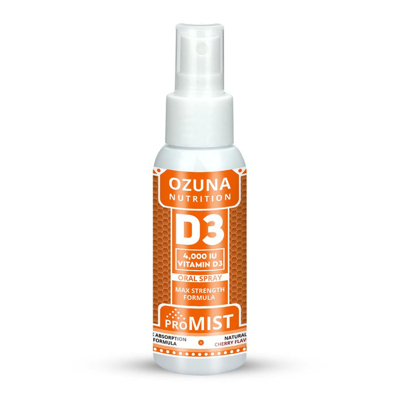 ProMIST Vitamin D3 Oral Spray – 4,000 IU High Strength | 100μg per Dose | Fast-Absorbing Formula for Bone, Teeth, and Immune Support | 90 Daily Doses | Cherry Flavour