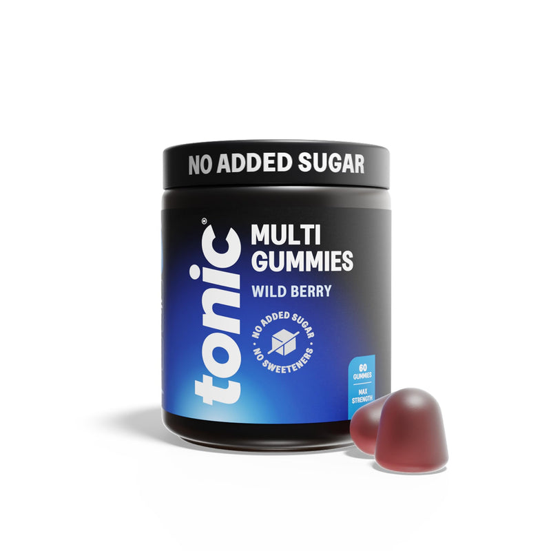 Tonic Health Multivitamin Gummies for Adults - 14 in 1, Vitamins A, C, D, Zinc & Biotin, Wild Berry Flavour, Month Supply (60 Count), No Added Sugar, No Sweeteners, Vegan Vitamin Gummies 60 count (Pack of 1)