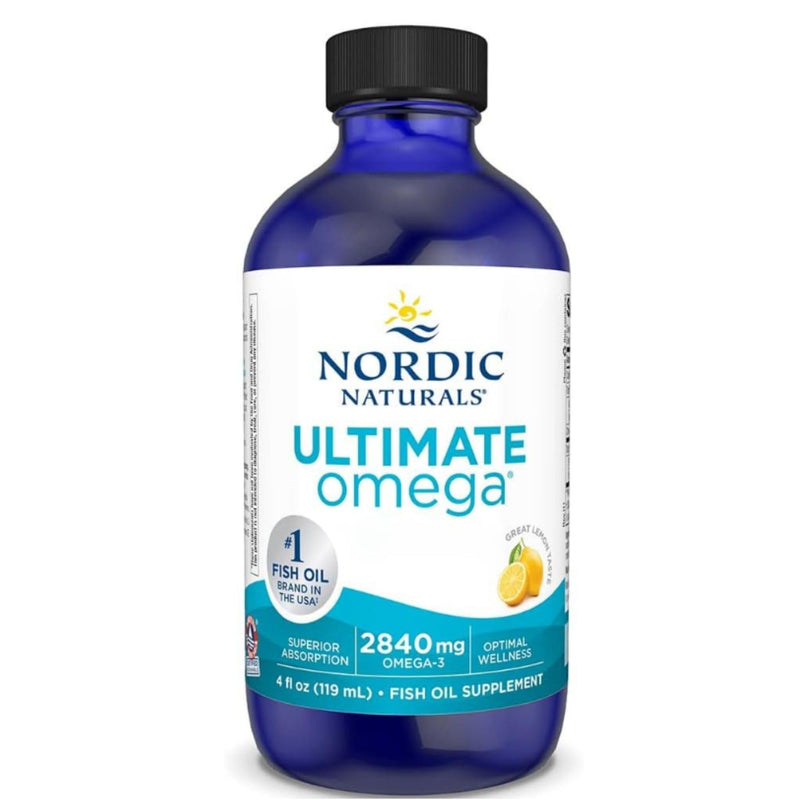 Nordic Naturals Ultimate Omega 2840mg, Omega 3 Fish Oil Supplement with EPA and DHA, Lemon Flavour, 119ml, Lab-Tested, Soy Free, Gluten Free 119 ml (Pack of 1)
