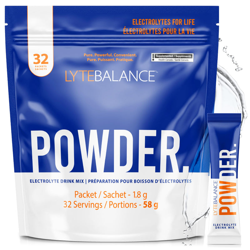 Powder 32 Double Strength Packets, Naturally Salty Electrolyte Drink Mix w/Sodium, Potassium & Magnesium | Daily Hydration, Muscle Recovery, Immune Support | Keto, Paleo, No Sugar