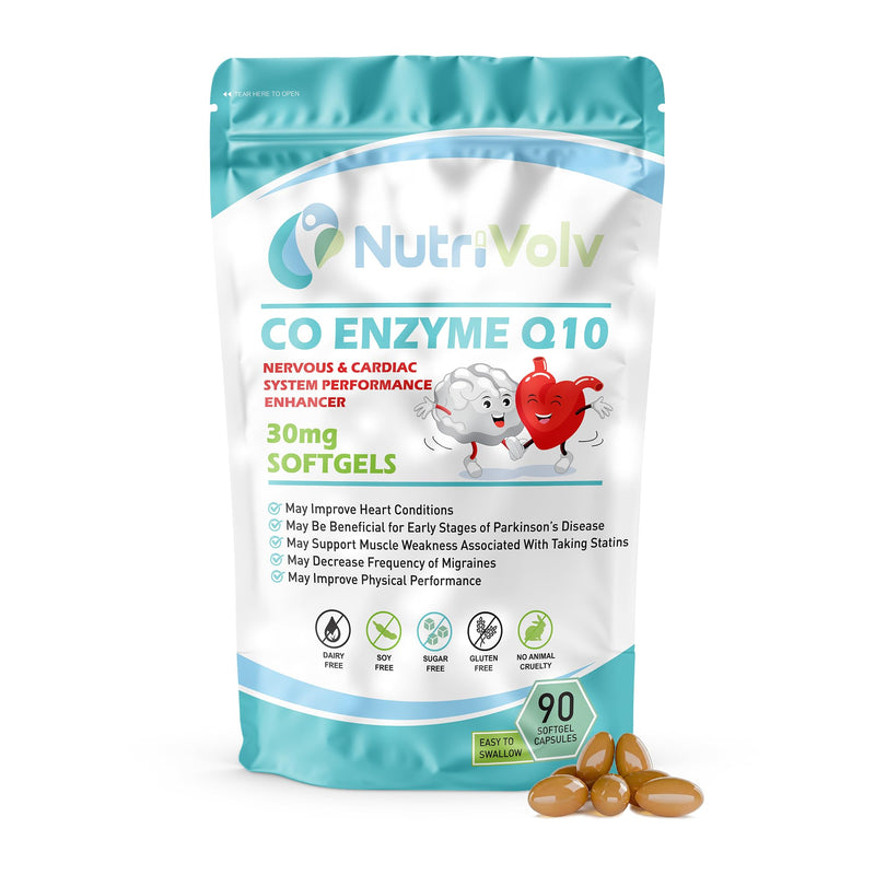 Co Enzyme Q10 30mg | 90 Softgels | Heart Brain & Energy Support | Antioxidant | High Absorption | Ubiquinone