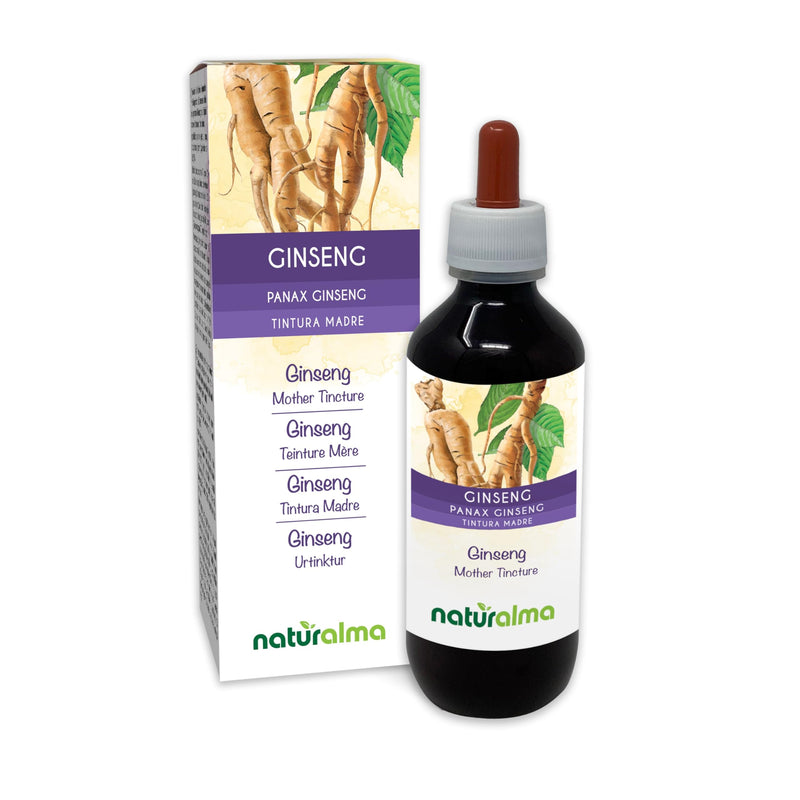 Ginseng (Panax Ginseng) Roots Alcohol-Free Mother Tincture Naturalma - Liquid Extract Drops 200 ml - Food Supplement - Vegan 200 ml (Pack of 1)