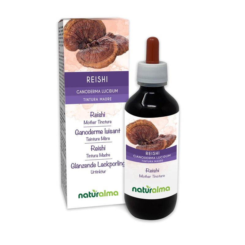 Reishi (Ganoderma lucidum) Fungus or Mushroom Alcohol-Free Mother Tincture Naturalma - Liquid Extract Drops 200 ml - Food Supplement - Vegan 200 ml (Pack of 1)
