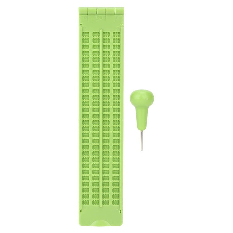 Braille Writing Slate and Stylus, Portable Plastic Braille Learning Tool, 4 Lines 28 Cells for Braille Education and Writing Practice