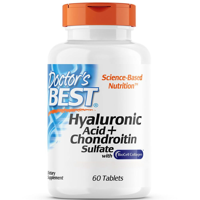 Doctor's Best, Hyaluronic Acid with Chondroitin Sulfate, High Dose, 60 Tablets, Lab-Tested, Gluten-Free, Soy-Free, Non-GMO
