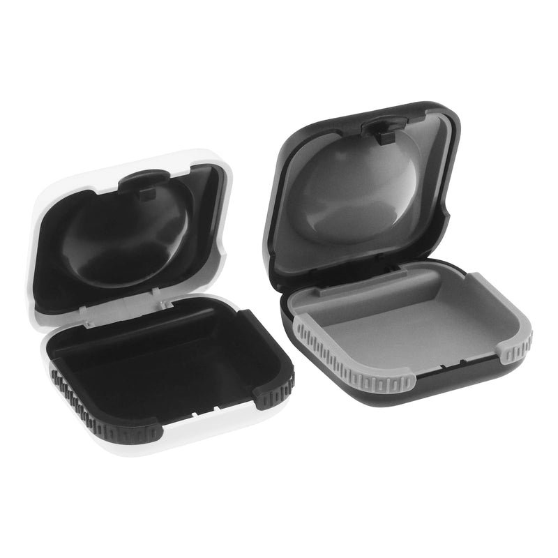 Create idea 2Pcs Hearing Aid Storage Box Hearing Aid Hard Case Protective Box Hearing Aid Container Hearing Aid Accessories 6.5x6.5x2.8cm ABS