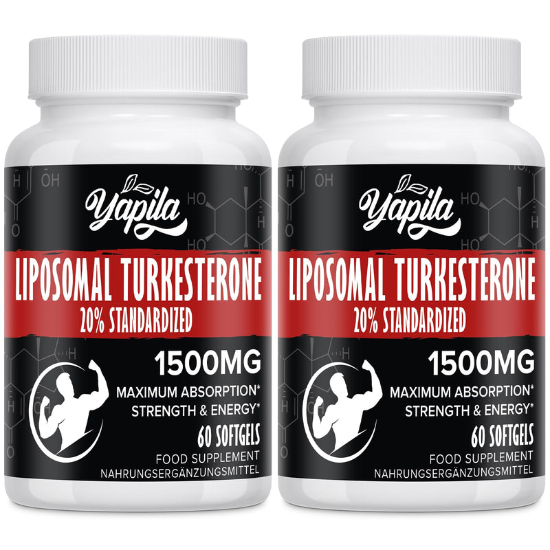 Liposomal Turkesterone Supplement - 1500mg Ajuga Turkestanica Extract, Standardized to 20% Turkesterone, Max Absorption, High Strength for Bodybuilding, No Additives, Non-GMO, 2 Package