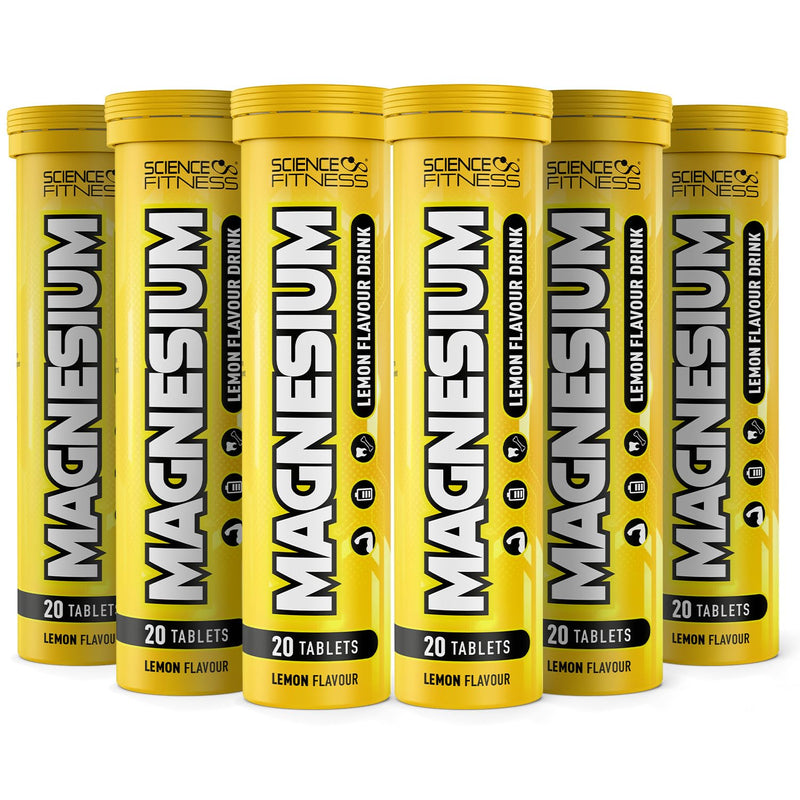 Magnesium Lemon Flavour Effervescent Tablets -120 Tablets for Normal Muscle Functions, Suitable for Vegans and Vegetarians, Magnesium 375 mg per Serving 6