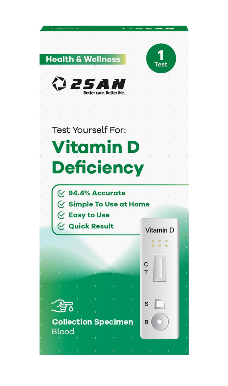 2SAN Vitamin D Home Test Kit – Accurate Blood Test for Detecting Vitamin D Deficiency, Single Use