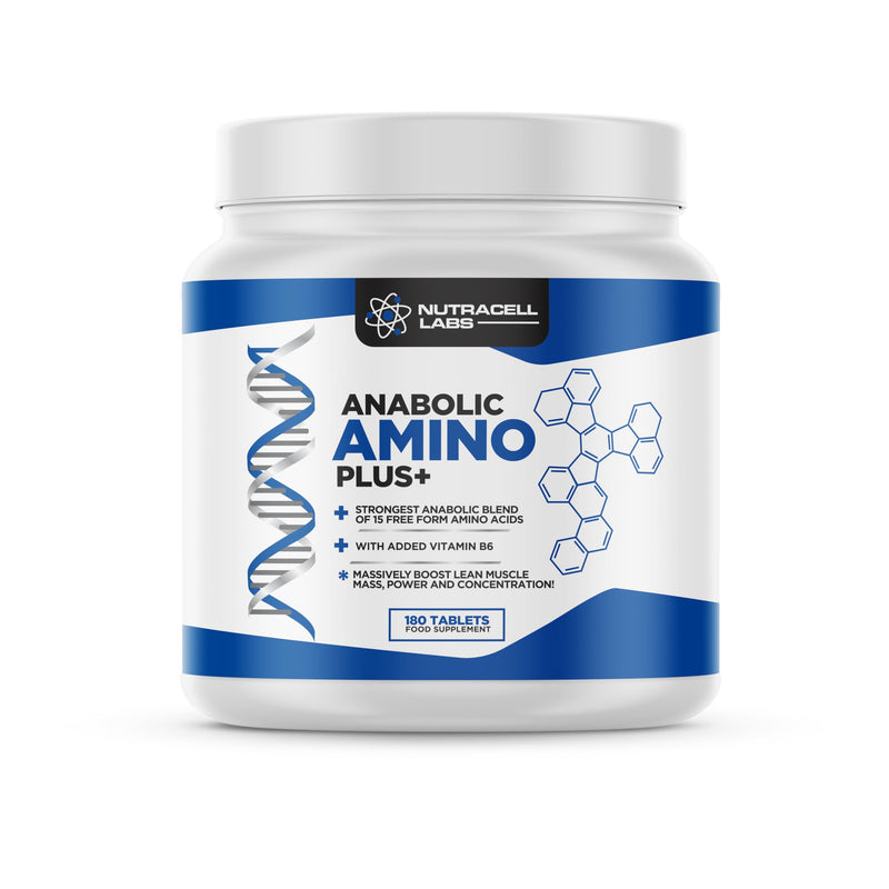 Anabolic Amino Acid Plus+ BCAA Tablet (90 Servings / 180 Amino Acids) with Vitamin B6 to Reduce Tiredness and Fatigue