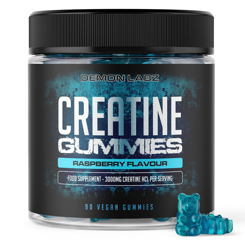 Creatine Gummies - 3000mg Per Serving, Raspberry Flavour - Creatine HCl, 90 Vegan Gummies - 30 Servings (Creatine Gummies) Creatine Gummies