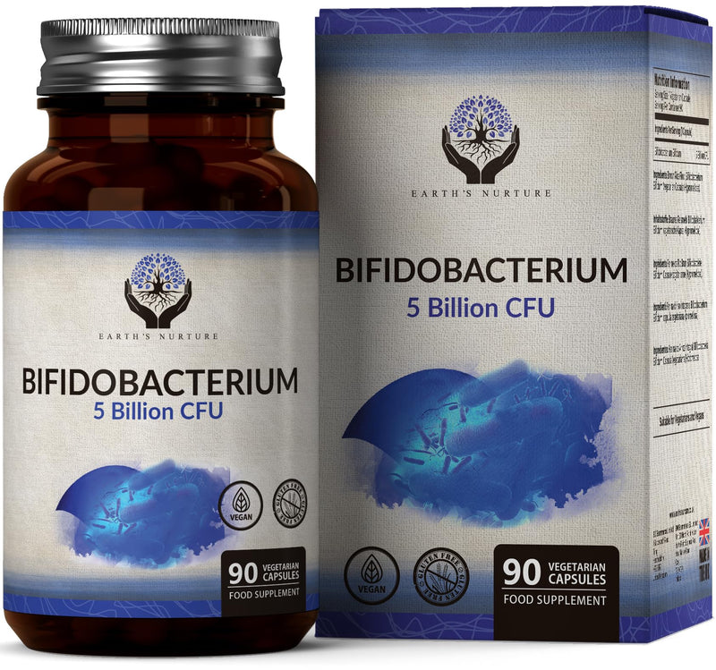 EN Bifidobacterium Probiotics | 90 High Strength Bifidobacterium Probiotic Capsules - 5 Billion CFU Bifi per Capsule | Non-GMO, Gluten & Allergen Free | Manufactured in the UK