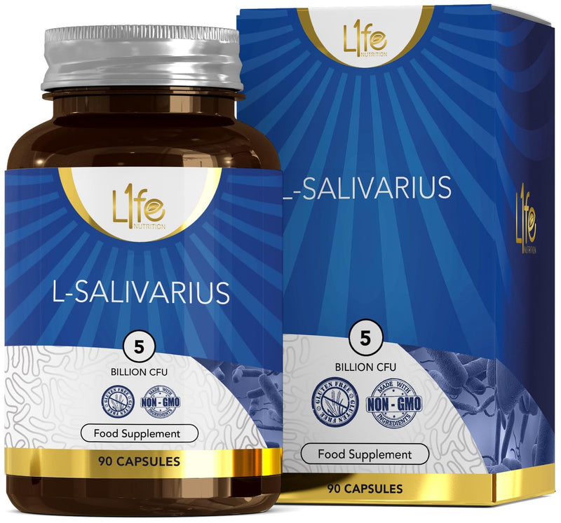 LN Lactobacillus Salivarius | 90 Lactobacillus Salivarius Probiotic Capsules - 5 Billion CFU L-Salivarius per Capsule | Non-GMO, Gluten & Allergen Free | Manufactured in The UK