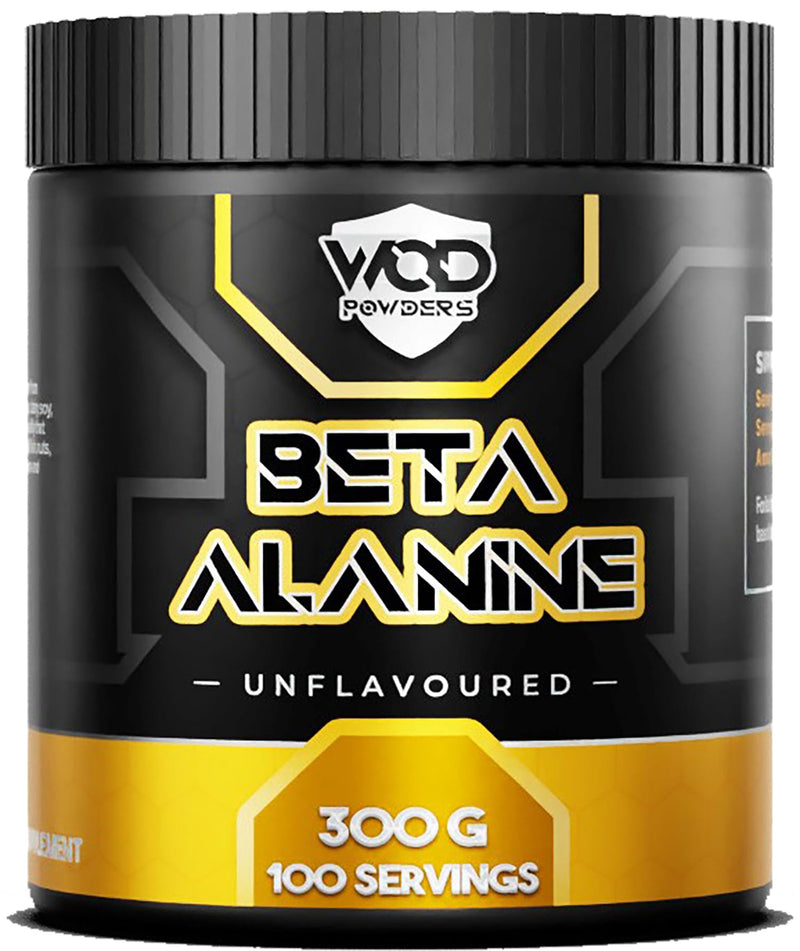 Beta Alanine Powder 300g - Unflavoured Beta Alanine for Functional Fitness | Scoop Included | Enhances Training Duration & Performance | Backed by Athletes - WOD Powders - 300g
