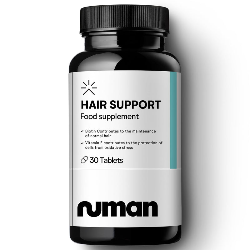 Numan Biotin Hair Support Supplement – Hair Maintenance Tablets with Biotin, Vitamins A, C, E, Selenium & Grape Seed Extract – Supports Hair, Skin & Nails – 30 Tablets – Made in the UK