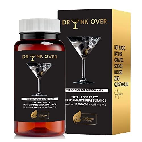 NAVEH PHARMA DRINK OVER | Electrolytes Pill For Better Morning After A Night Out | No Planning Ahead | Party Too Hard Recovery | Patch Cure Kit Supplies | Just Take 1 Capsule Before Bedtime (60 caps).
