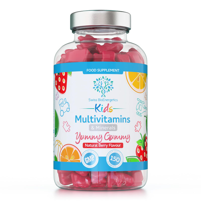 Kids/Childrens Vitamins - 150 Multivitamin & Minerals Gummies - Natural Berry Flavour Packed with Essential Nutrients - Vegan & Free of Artificial Sweeteners – 5 Months Supply – UK Made 150 Gummies