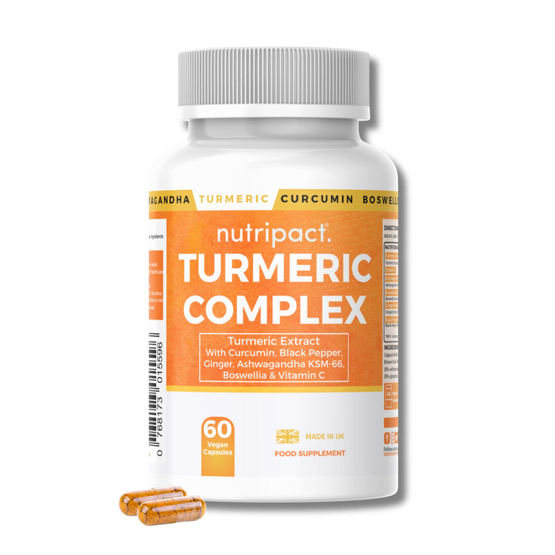 Turmeric & Black Pepper Capsules 10,000mg Per Serving - High Strength Turmeric Curcumin Supplement with Ginger, Ashwagandha, Boswellia & Vitamin C - 95% Curcuminoids - 60 Vegan Capsules