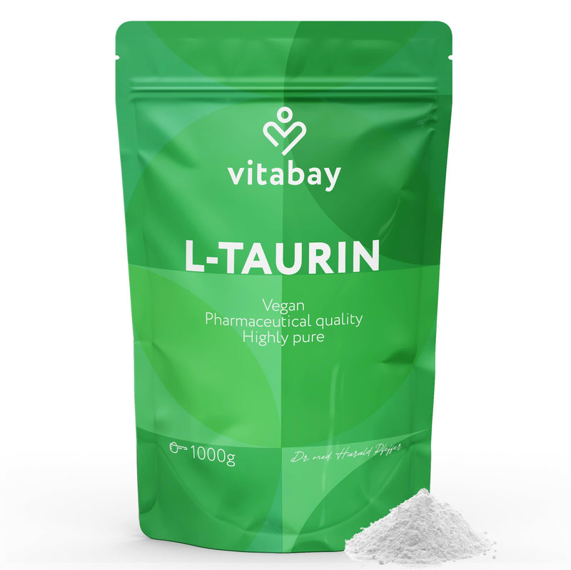Vitabay Taurine Powder 1Kg - Pure Vegan Powder - Ideal Instead of Taurine Capsules - Without Additives 1000 grams (1 Pack)