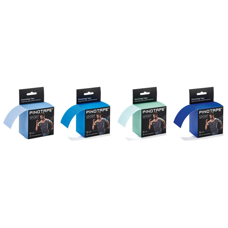 Pinotape Sport | Set "Allez les Bleus" | 3 Tapes Each 5 cm x 5 m | Waterproof Kinesiotape | Extra Strong | Kinesiology | All 3 Shades of Blue in a Set