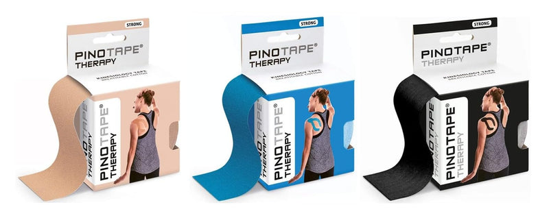 Pinotape Therapy Classic Colours Set 3 Tapes 5 cm x 5 m Breathable Cotton Long Wearing Time Kinesiology 3 Classic Colours