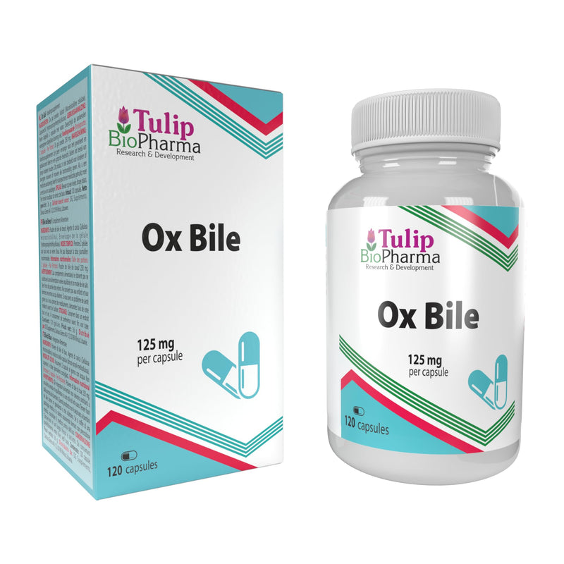 Ox Bile 125mg 120 Capsules, 3rd Party Lab Tested, High Strength Supplement, Gluten and GMO Free