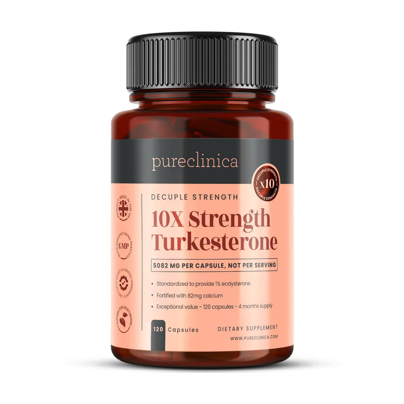 Pureclinica Turkesterone 10X Strength – 5082mg per Capsule – Advanced Muscle Growth & Recovery – 120 Capsules, 4 Month Supply 120 count (Pack of 1)