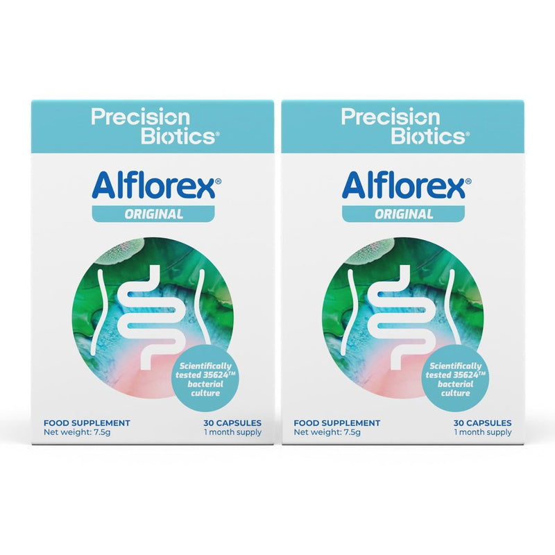 Alflorex Original - Daily Gut Health Probiotics - Contains Bifidobacterium Longum Bacterial Culture Strain 35624 - No Refrigeration Required - 60 Capsules