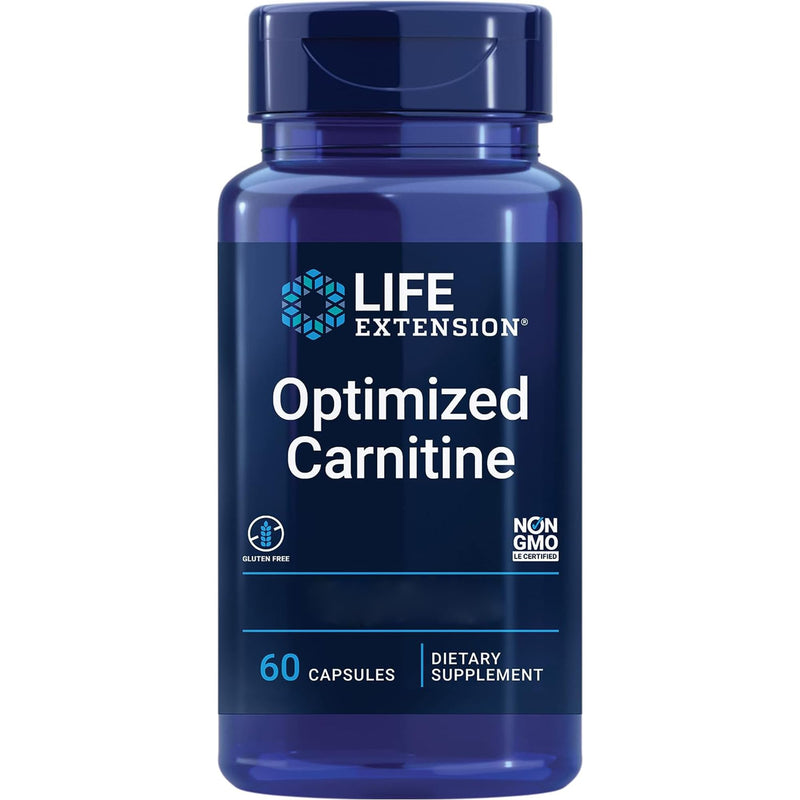 Life Extension Optimised L-Carnitine, 700mg, High Dose, 60 Vegan Capsules, Laboratory Tested, Gluten Free, Vegetarian, Soy Free, Non-GMO