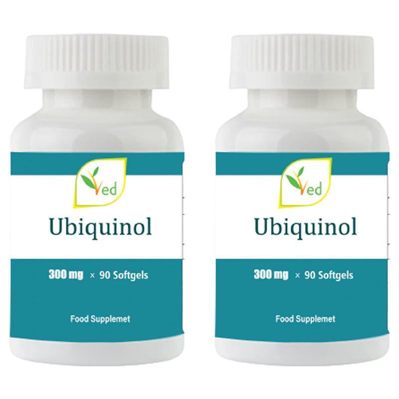 Ved Ubiquinol Softgel| Active Form coq10 | High Absorption | 300mg (180 Count,6 Months Supply) 180 Count ,6 months supply