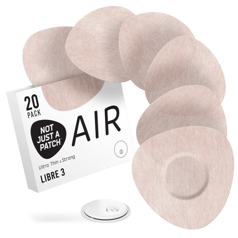 NOT JUST A PATCH Air Libre 3 Sensor Covers (20 Pack) - Thin, Strong and Light Adhesive Patches with Ultra-Hold 14 Day Adhesion, Durable Freestyle Libre 3 Sensor Covers Beige