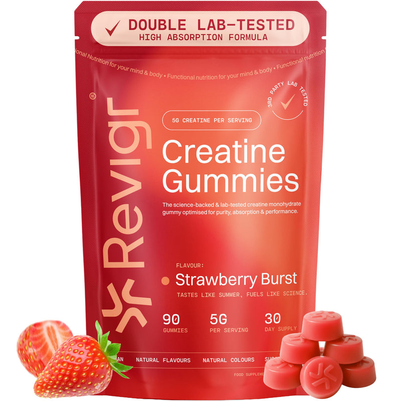Creatine Monohydrate Gummies 5000mg – 90 Vegan Sugar-Free Gummies, Lab Tested with COA, Pre-Workout & Muscle Recovery for Men & Women, 1 Month Supply Strawberry Burst